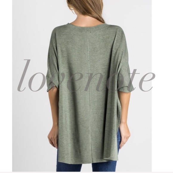 1 left! Draped Loose Swing Tunic Top Side Slits - Picture 5 of 5